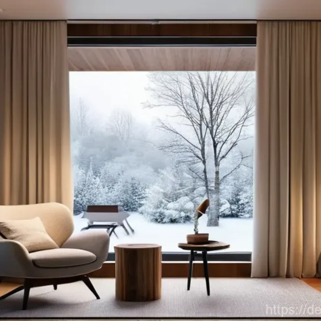 마이크로 하우스의 겨울철 난방 팁 - **Prompt:** A cozy and modern micro-house interior during a soft winter evening. The scene showcases...
