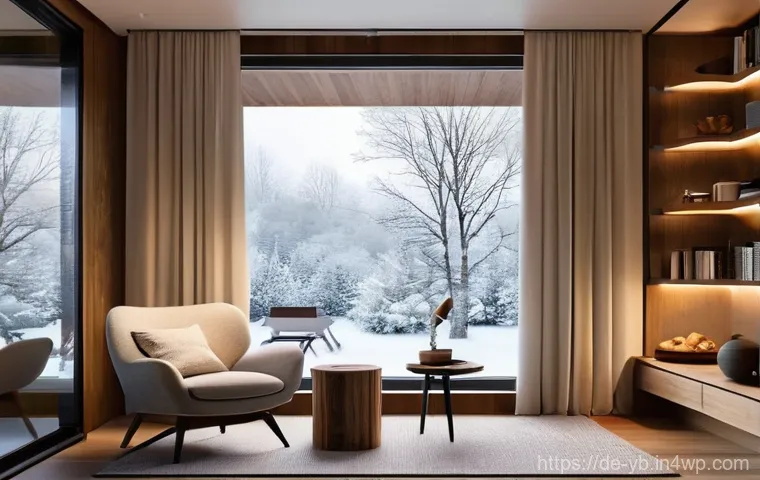 마이크로 하우스의 겨울철 난방 팁 - **Prompt:** A cozy and modern micro-house interior during a soft winter evening. The scene showcases...