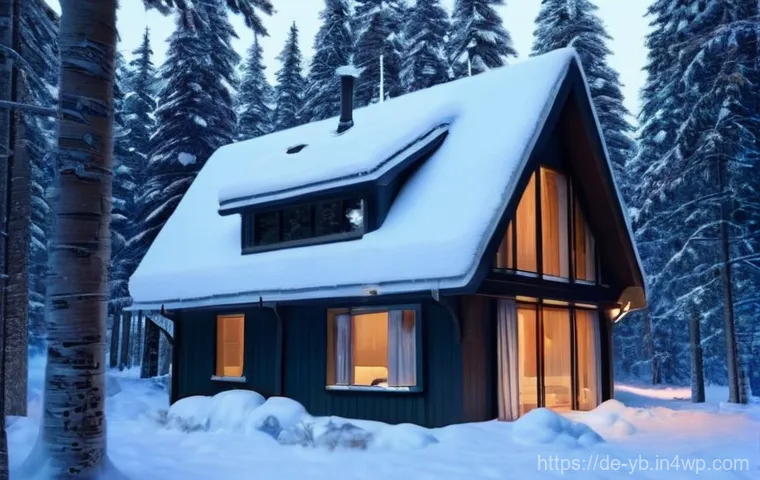 마이크로 하우스의 가을과 겨울 준비하기 - **Prompt:** A cozy and well-insulated micro-house interior during a gentle snowfall. The focal point...