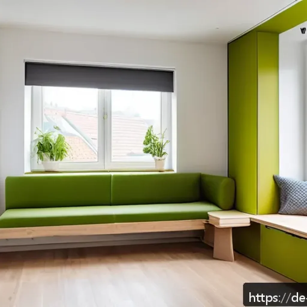 마이크로 하우스의 문화적 영향 - A modern micro house interior in a compact urban apartment setting in Germany, showcasing multifunct...