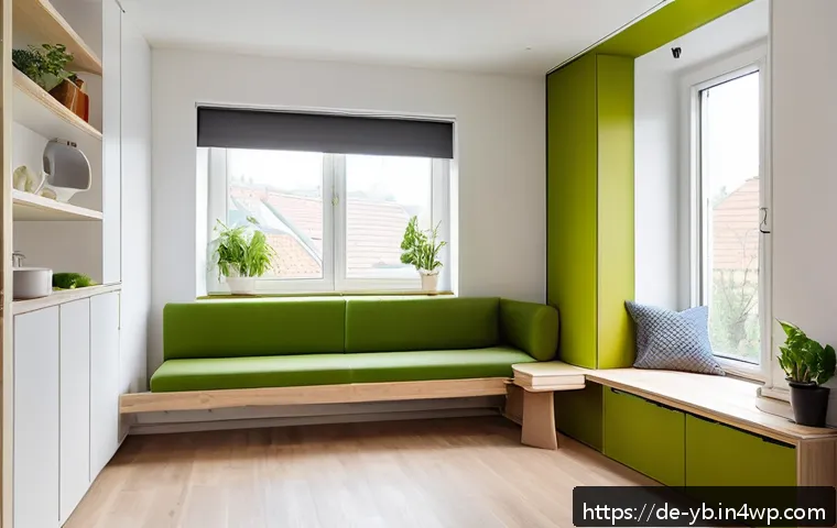 마이크로 하우스의 문화적 영향 - A modern micro house interior in a compact urban apartment setting in Germany, showcasing multifunct...